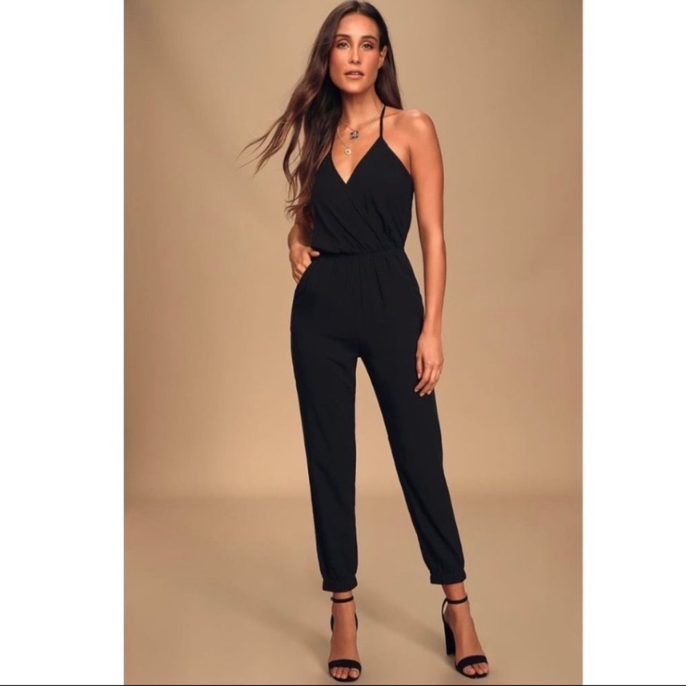 Lulus Learning to Fly Black Jumpsuit